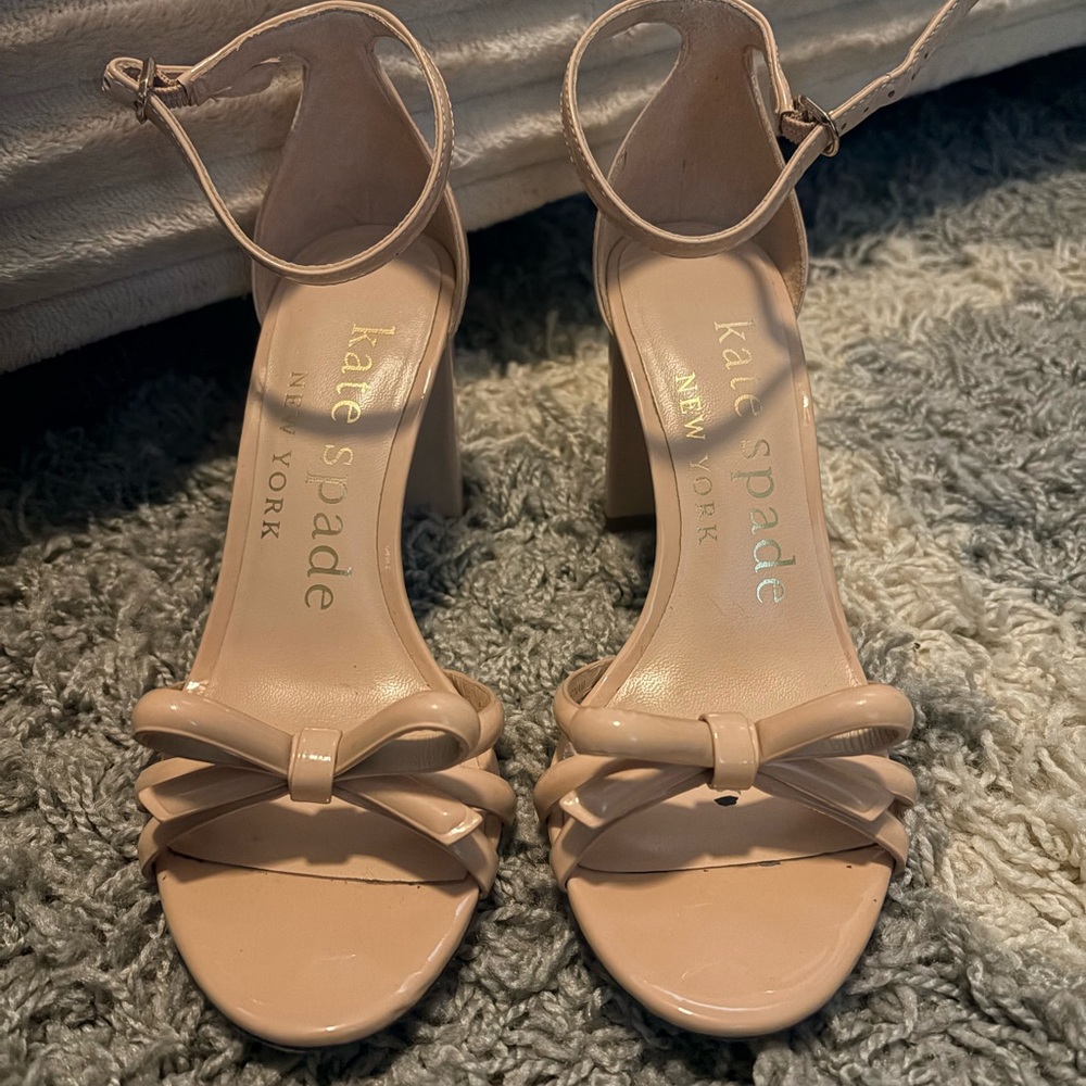 Kate Spade Blush Heels with Bow Detail